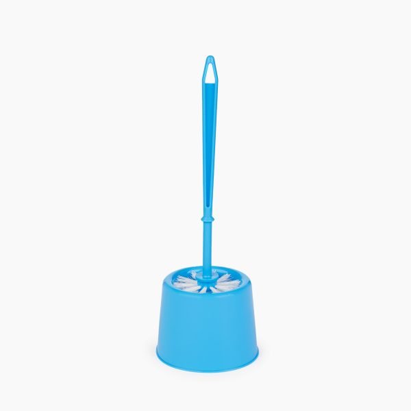 Set WC Toaleta Plastic Rotund, Suport + Perie cu Peri Scurti 2 cm Lion Bleu – poza 1