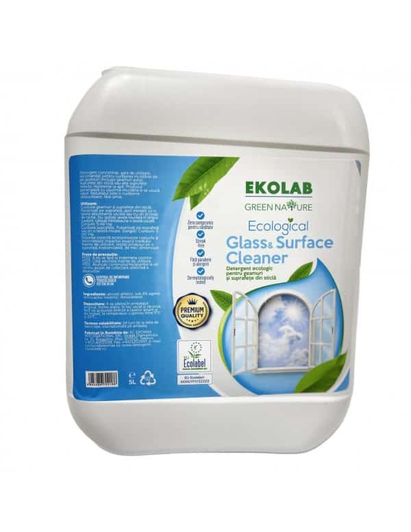 Detergent ecologic pentru geamuri și suprafețe din sticlă 5 litri Ekolab Green Nature – poza 1