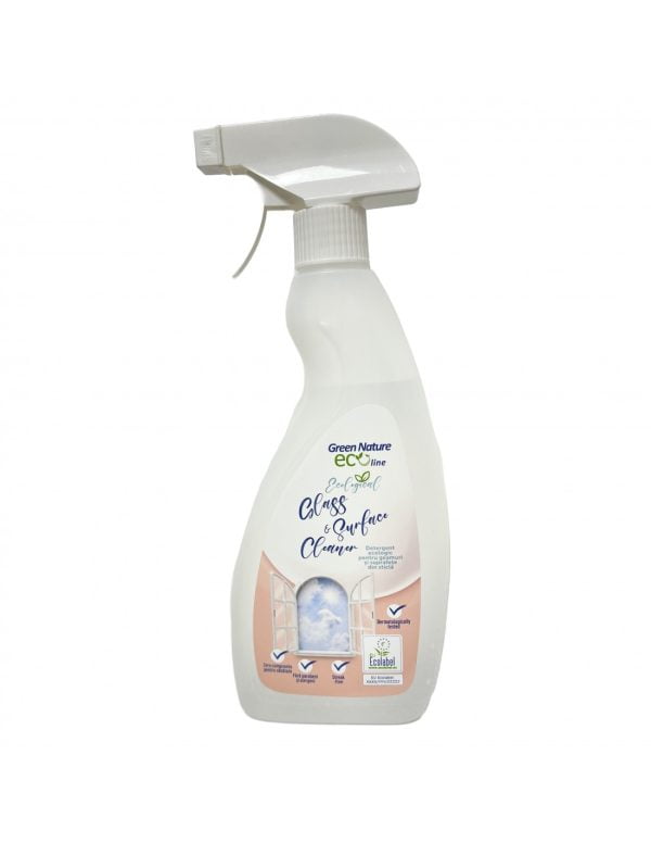 Detergent ecologic pentru geamuri și suprafețe din sticlă 500 ml cu pulverizator Green Nature Eco Line – poza 1