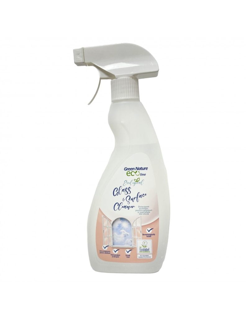 Detergent ecologic pentru geamuri și suprafețe din sticlă 500 ml cu pulverizator Green Nature Eco Line – poza 1