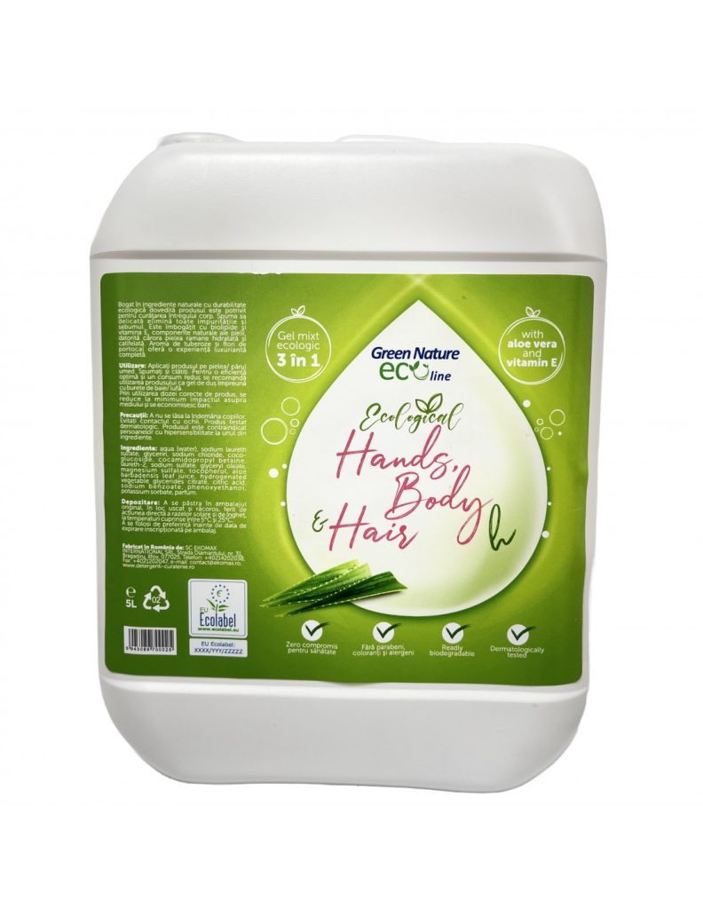Gel de maini si corp mixt ecologic 3 in 1 bidon 5 litri Green Nature Eco Line – poza 1