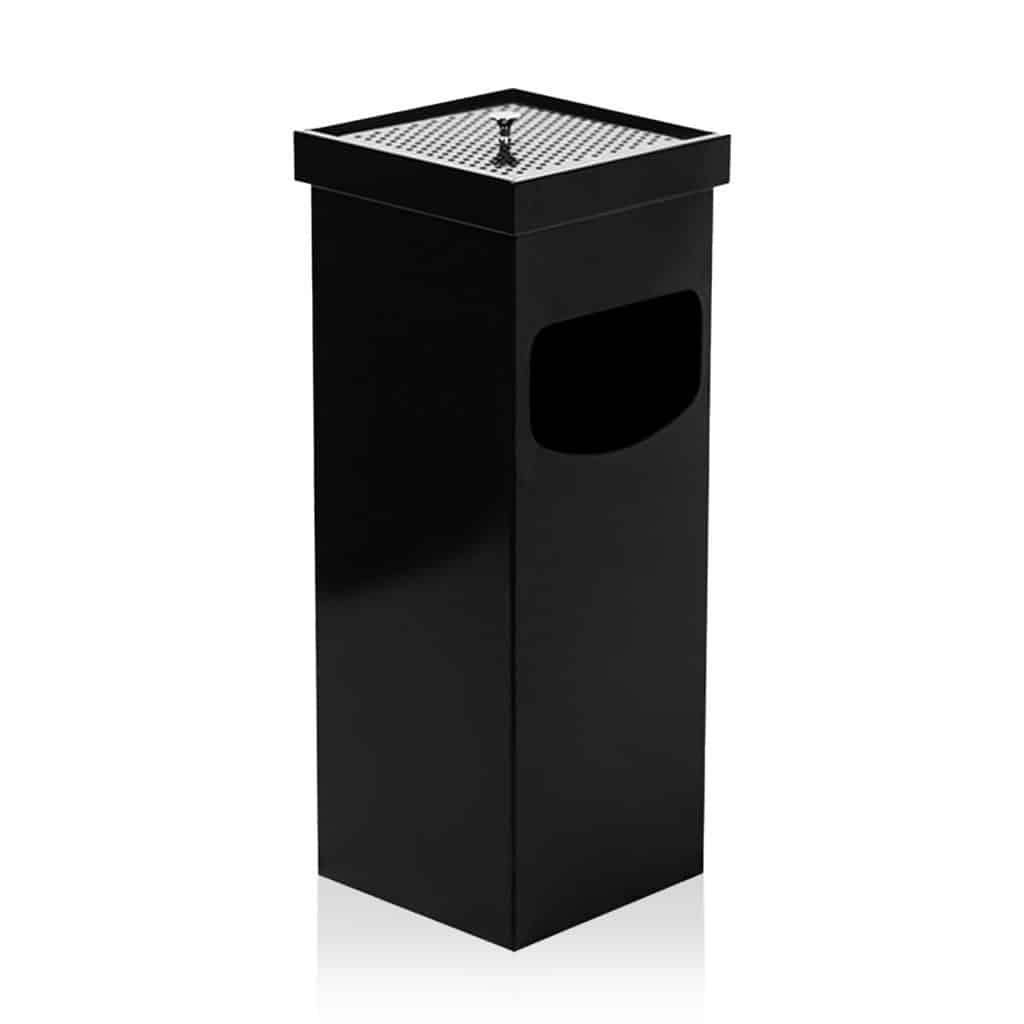 Scrumiera patrata din metal , neagra 32L cu gratar – poza 1