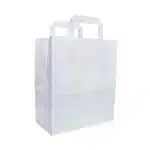 Sacose hartie, netiparite, albe, cu maner flat, 26x17x28.5 250buc/bax – poza 1