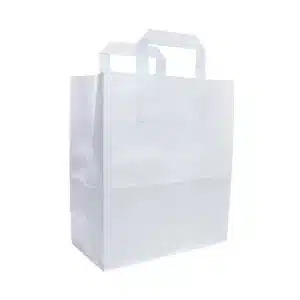 Sacose hartie, netiparite, albe, cu maner plat, 22*11*24 cm 400buc/bax – poza 1