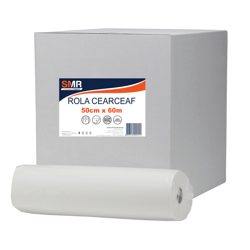 Rola cearceaf hartie 2 straturi 50m x 60 cm ( 800gr.) – poza 1