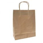 Sacose hartie, netiparite, kraft natur, cu maner rasucit, 220 x 110 x 360 mm 300 buc/bax – poza 1