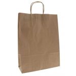 Sacose hartie, netiparite, kraft natur, cu maner rasucit, 310 x 120 x 400 mm – poza 1