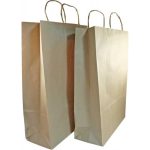 Sacose hartie, netiparite, kraft natur, cu maner rasucit, 310 x 120 x 400 mm – poza 4