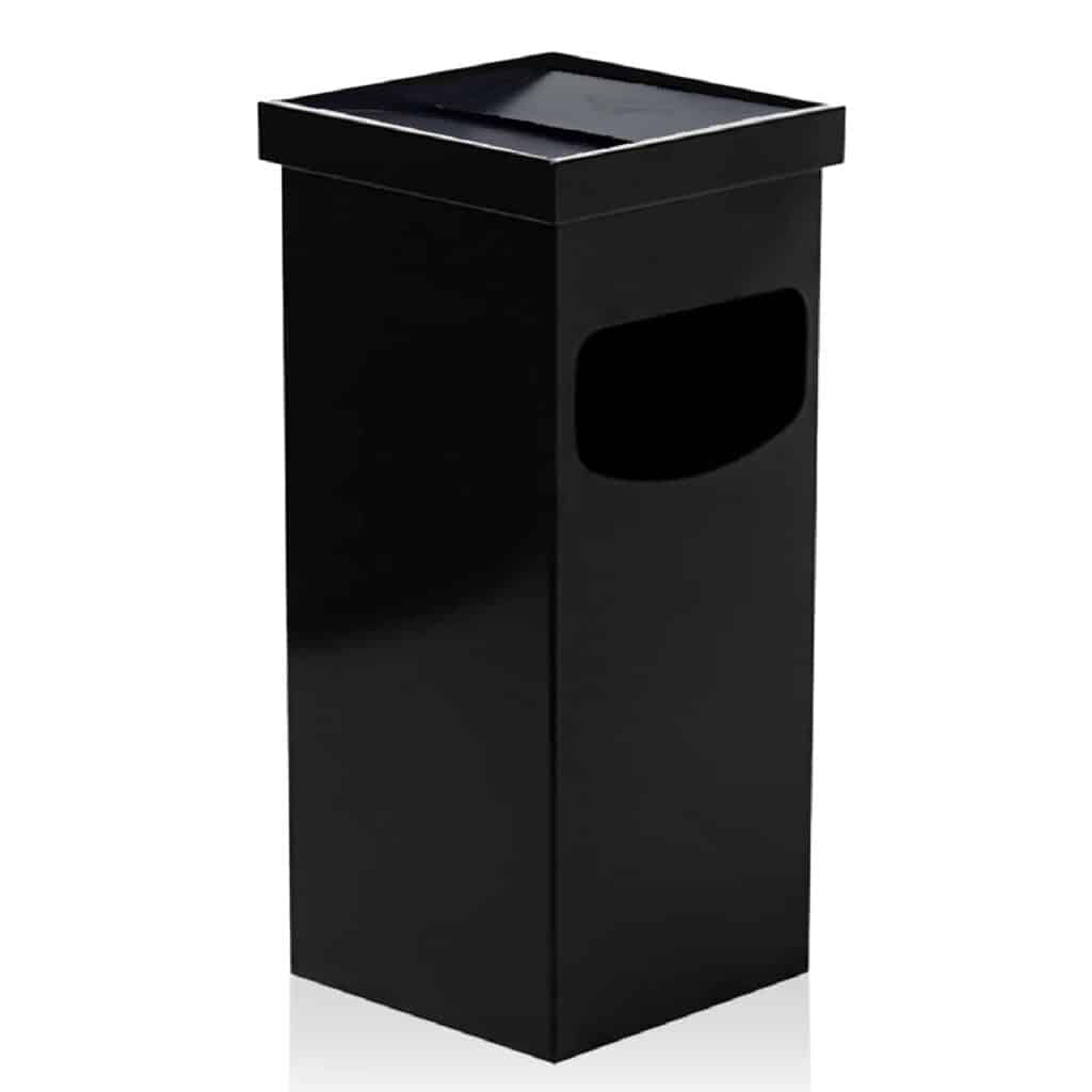 Scrumiera patrata din metal 30 litri Negru – poza 1