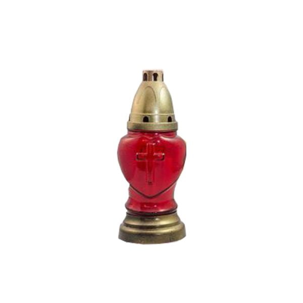 Candele din sticla rosie cu rezerva S11 – poza 1