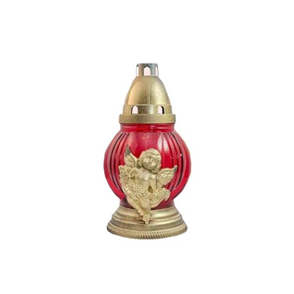 Candela din sticla rosie cu rezerva S9-Ingeras – poza 1