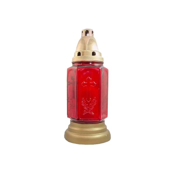 Candela din sticla rosie cu rezerva S04 – poza 1