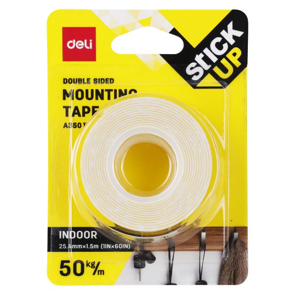 BANDA DUBLU ADEZIVA ALBA 1.5M*25.4MM DELI – poza 3