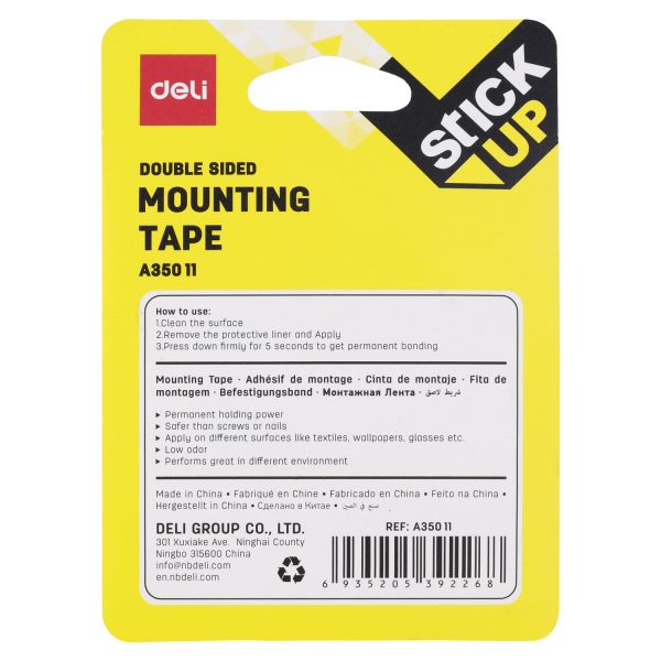 BANDA DUBLU ADEZIVA ALBA 1.5M*25.4MM DELI – poza 4