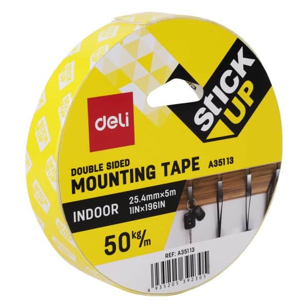 BANDA DUBLU ADEZIVA ALBA 5M*25.4MM DELI – poza 1