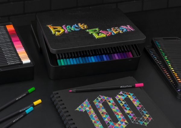 CREIOANE COLORATE 100 CULORI BLACK EDITION CUTIE METAL FABER-CASTELL – poza 2