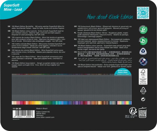 CREIOANE COLORATE 100 CULORI BLACK EDITION CUTIE METAL FABER-CASTELL – poza 4