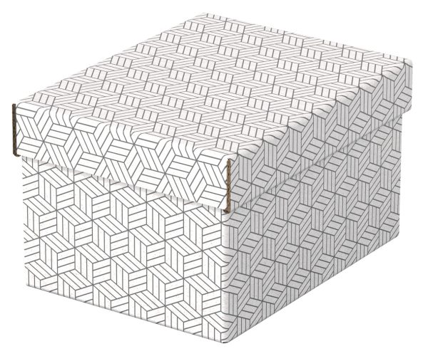 CUTIE DEPOZITARE CU CAPAC 25*20*15CM ALBA RECYCLED ESSELTE – poza 1