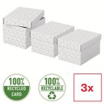CUTIE DEPOZITARE CU CAPAC 25*20*15CM ALBA RECYCLED ESSELTE – poza 3
