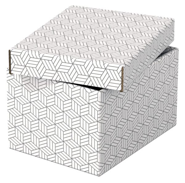 CUTIE DEPOZITARE CU CAPAC 25*20*15CM ALBA RECYCLED ESSELTE – poza 5