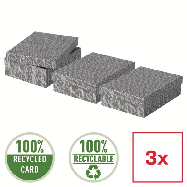 CUTIE DEPOZITARE CU CAPAC 36*26*10CM GRI RECYCLED ESSELTE – poza 3