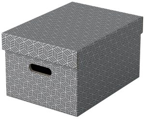 CUTIE DEPOZITARE CU CAPAC 36*26*20CM GRI RECYCLED FSC 3/SET ESSELTE – poza 1