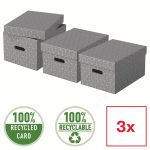 CUTIE DEPOZITARE CU CAPAC 36*26*20CM GRI RECYCLED FSC 3/SET ESSELTE – poza 2