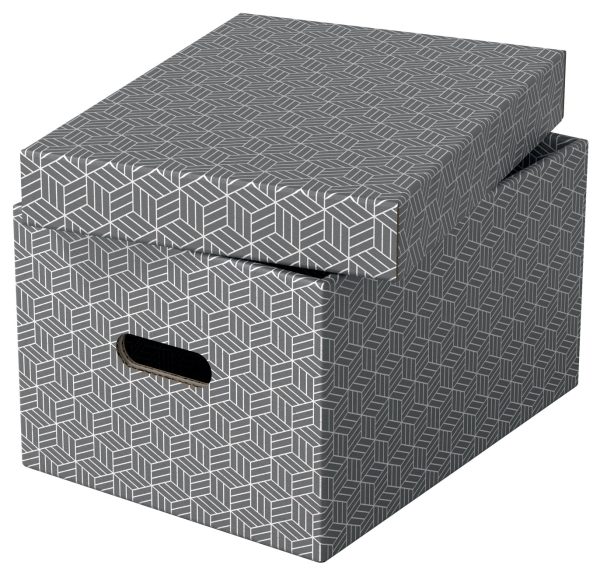 CUTIE DEPOZITARE CU CAPAC 36*26*20CM GRI RECYCLED FSC 3/SET ESSELTE – poza 4