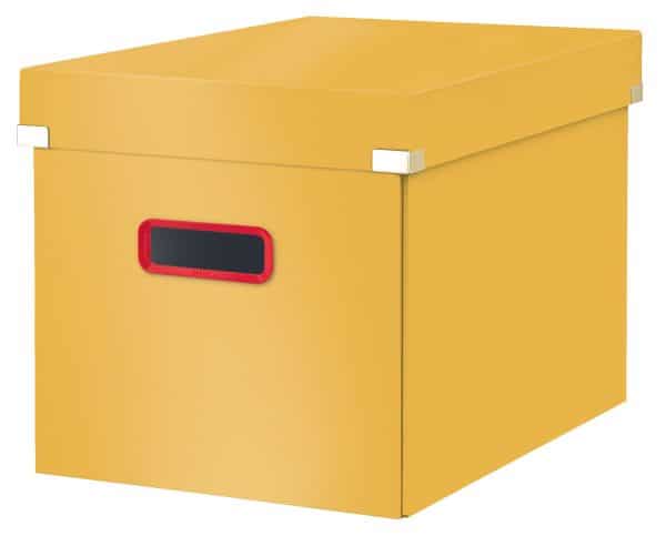 CUTIE DEPOZITARE CU CAPAC SI MANER PLIABILA 32*35*36CM GALBEN CHIHLIMBAR COSY LEITZ – poza 1