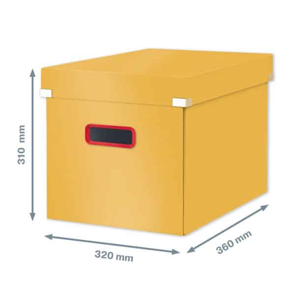 CUTIE DEPOZITARE CU CAPAC SI MANER PLIABILA 32*35*36CM GALBEN CHIHLIMBAR COSY LEITZ – poza 3