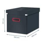 CUTIE DEPOZITARE CU CAPAC SI MANER PLIABILA 32*35*36CM GRI ANTRACIT COSY LEITZ – poza 3