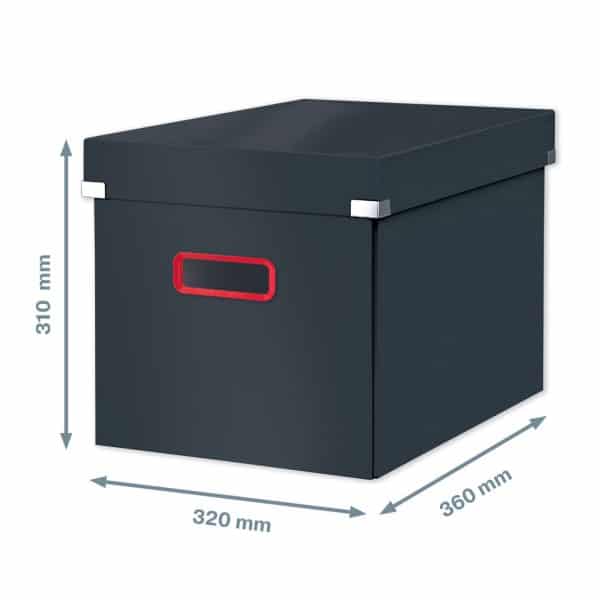 CUTIE DEPOZITARE CU CAPAC SI MANER PLIABILA 32*35*36CM GRI ANTRACIT COSY LEITZ – poza 3