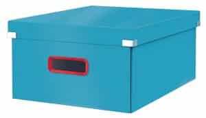 CUTIE DEPOZITARE CU CAPAC SI MANER PLIABILA 36*20*48CM ALBASTRU CELEST LEITZ – poza 1