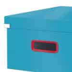 CUTIE DEPOZITARE CU CAPAC SI MANER PLIABILA 36*20*48CM ALBASTRU CELEST LEITZ – poza 3