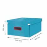 CUTIE DEPOZITARE CU CAPAC SI MANER PLIABILA 36*20*48CM ALBASTRU CELEST LEITZ – poza 4