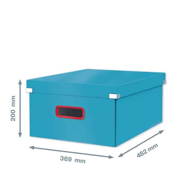 CUTIE DEPOZITARE CU CAPAC SI MANER PLIABILA 36*20*48CM ALBASTRU CELEST LEITZ – poza 4