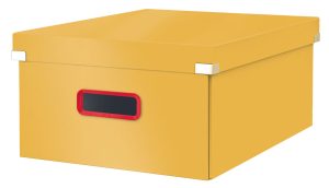 CUTIE DEPOZITARE CU CAPAC SI MANER PLIABILA 36*20*48CM GALBEN CHIHLIMBAR COSY LEITZ – poza 1