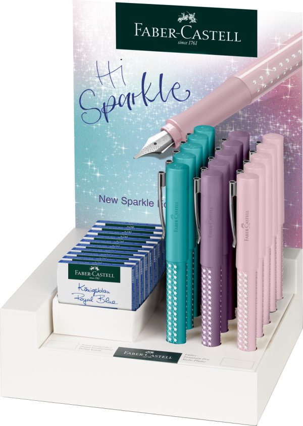 DISPLAY 15 BUC STILOU SPARKLE 9F+6M FABER-CASTELL – poza 1