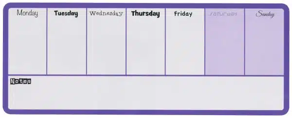 PLANNER MAGNETIC SAPTAMANAL 140*36 CM MOV NOBO – poza 1