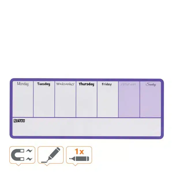PLANNER MAGNETIC SAPTAMANAL 140*36 CM MOV NOBO – poza 4