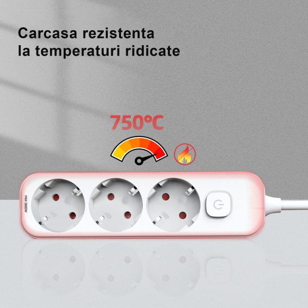 PRELUNGITOR 5M 3 PRIZE PROTECTIE COPII + INTRERUPATOR DELI – poza 2
