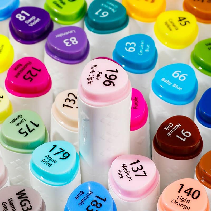 SET 48 MARKERE SKETCHING VARF DUBLU ROTUND 1MM/TESIT 7MM CUT PLASTIC COLOR EMOTION DELI – poza 4