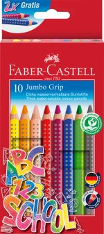 SET PROMOTIONAL CREIOANE COLORATE JUMBO GRIP 10 CULORI FABER-CASTELL – poza 1