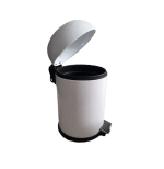 Cos inox cu pedala si capac bombat 5 litri Alb – poza 1