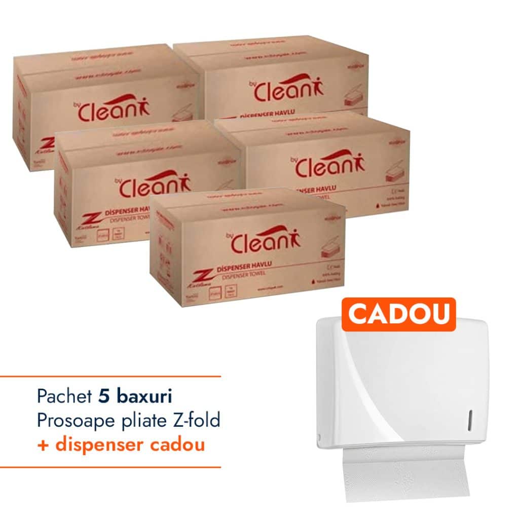 Pachet Prosoape pliate Z-fold + Dispenser Alb CADOU – poza 1