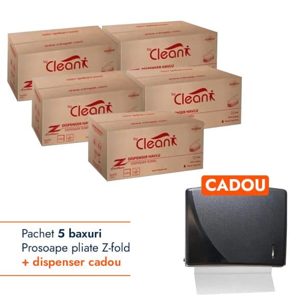 Pachet Prosoape pliate Z-fold + Dispenser Negru CADOU – poza 1