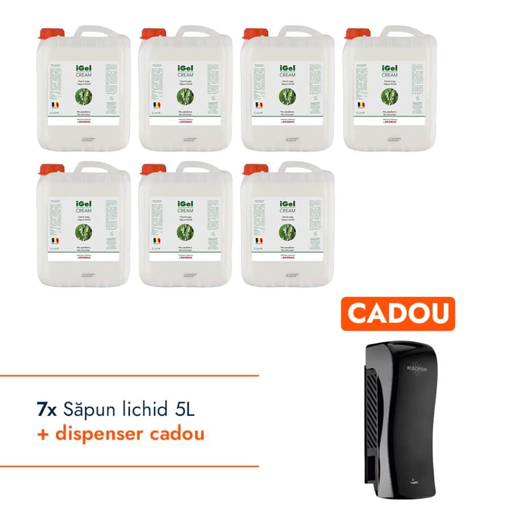 Pachet sapun lichid + Dispenser Negru CADOU – poza 1