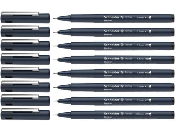 Fineliner Schneider Pictus 8 buc/portofel – poza 2