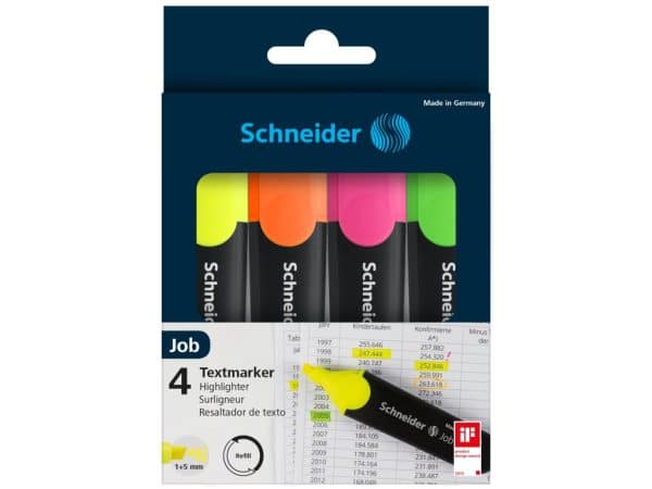Set Textmarker Schneider Job 4 culori – poza 1