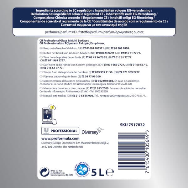 Detergent Profesional de Geam și Multisuprafețe Cif Pro Formula 5L – poza 4